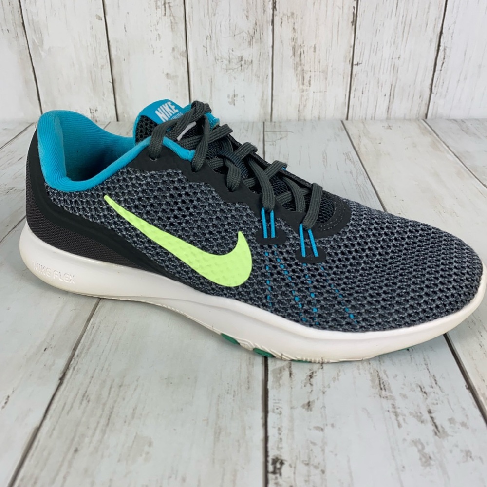 Nike Flex Trainer 7 Shoes Women’s Size 7 Athletic Running 898479 003 Gray Blue